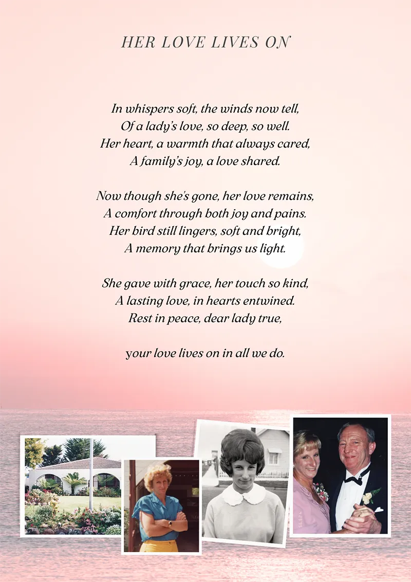 Order Of Service Printing - Funeral Services Bacchus Marsh